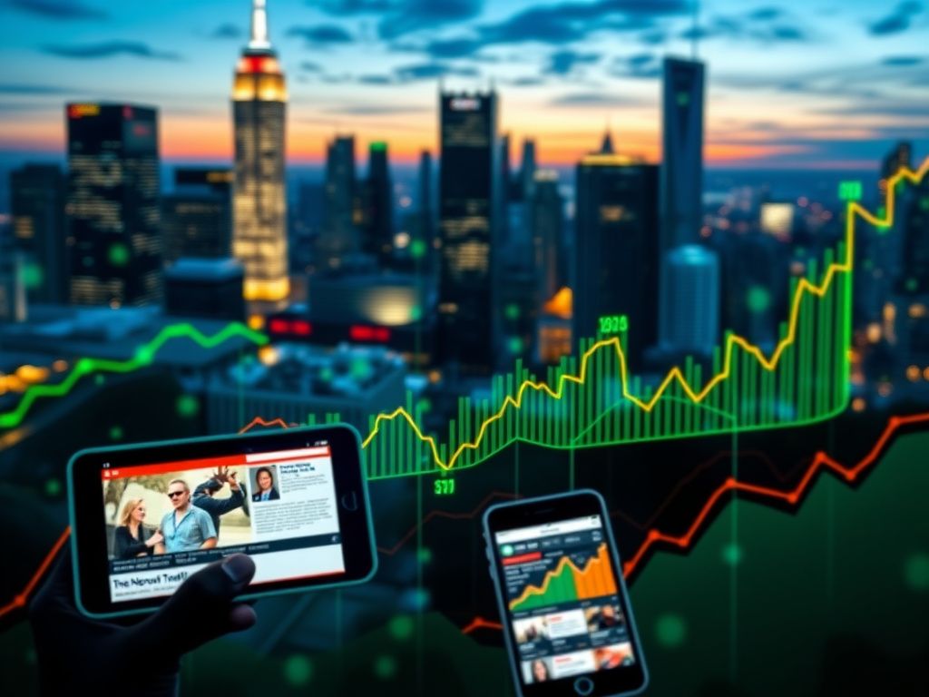 Flick International Abstract graphs and charts illustrating high traffic numbers against a modern city skyline