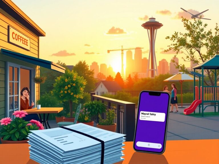 Flick International Cozy urban Seattle coffee shop during sunset with outdoor seating