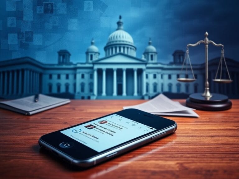 Flick International A smartphone on a wooden desk displaying news alerts about the Republican phone records subpoena.