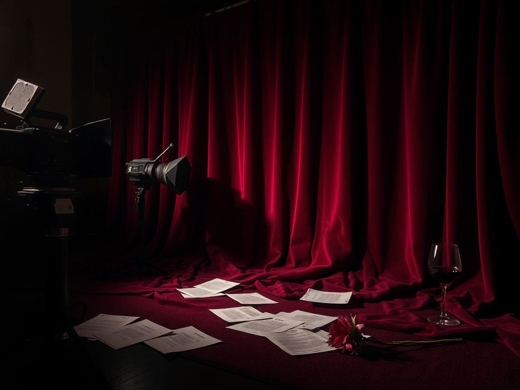 Flick International A moody film set featuring a vintage camera and dramatic lighting, symbolizing female empowerment