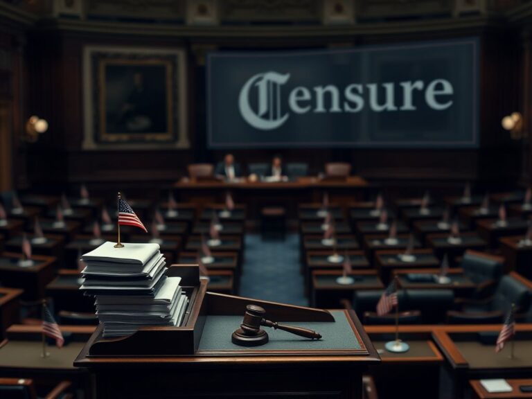 Flick International Ornate wooden speaker's podium in the U.S. House of Representatives with gavel and documents