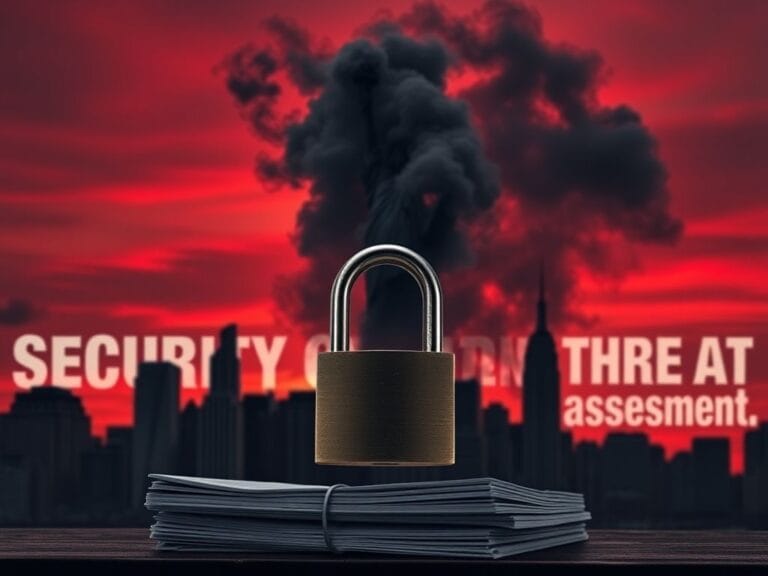 Flick International Dramatic representation of NYC skyline at dusk with the Statue of Liberty obscured by smoke