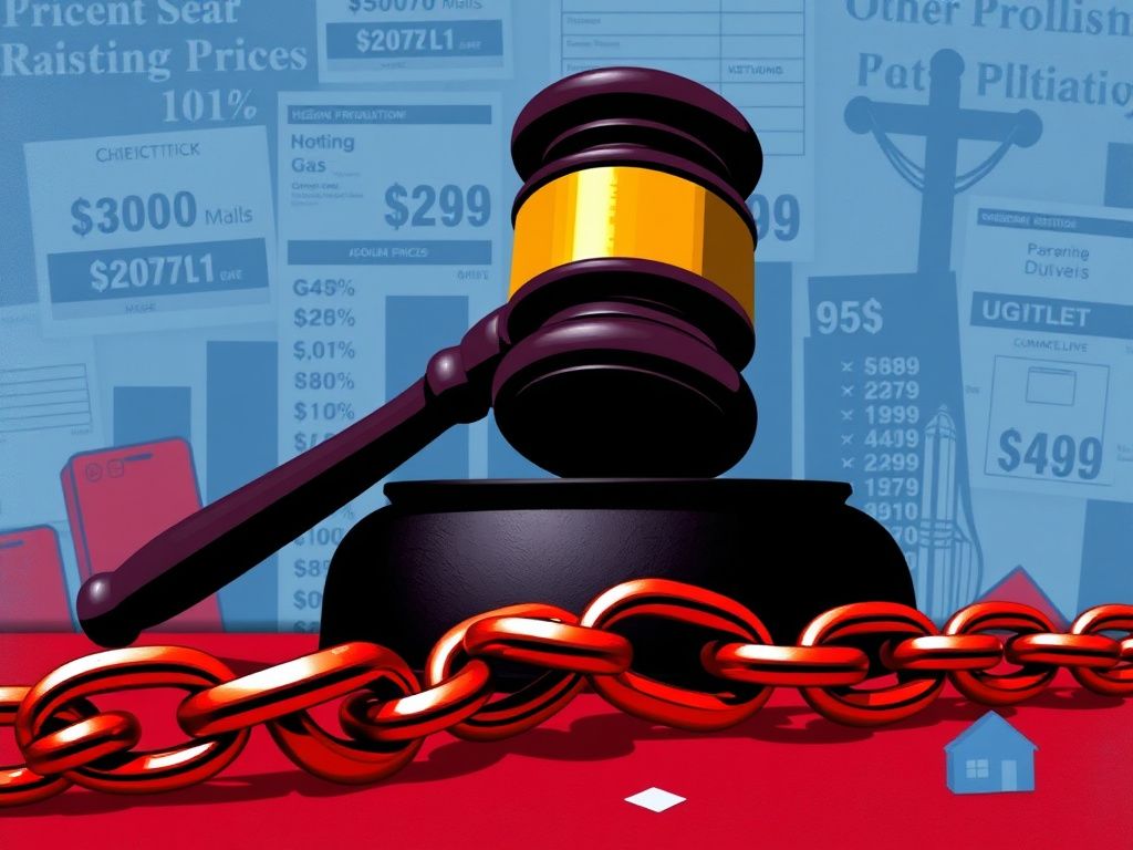 Flick International Stylized gavel symbolizing political focus on rising costs and affordability