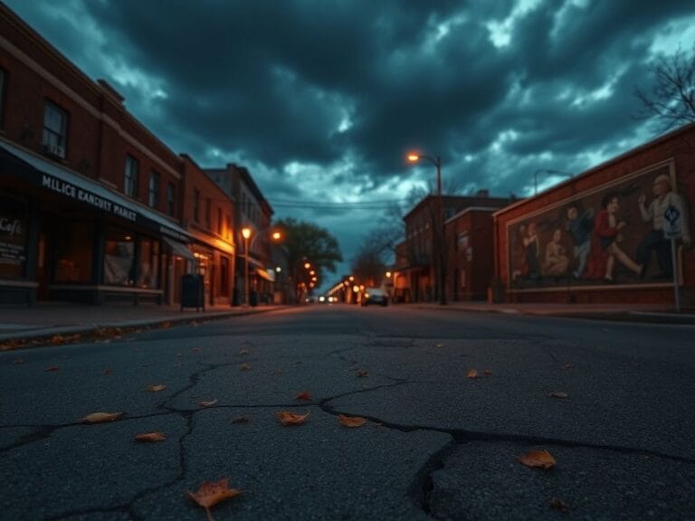 Flick International Somber urban scene in Minneapolis highlighting the impact of community issues