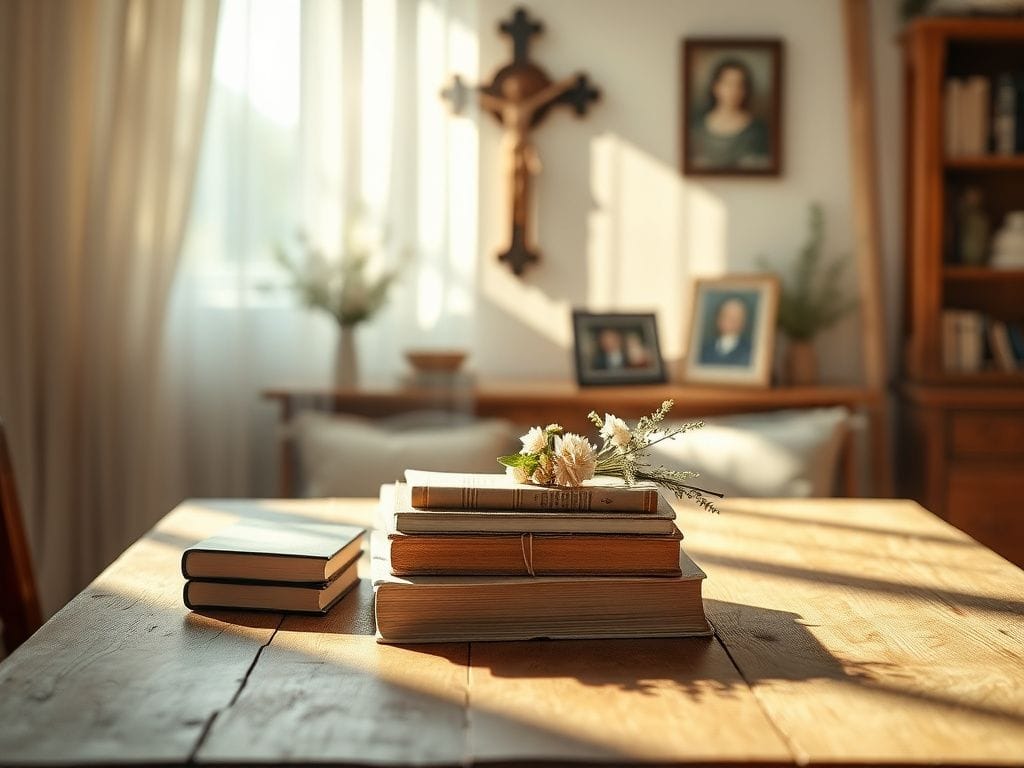 Flick International Cozy home environment with a well-worn wooden table and classic books symbolizing personal integrity