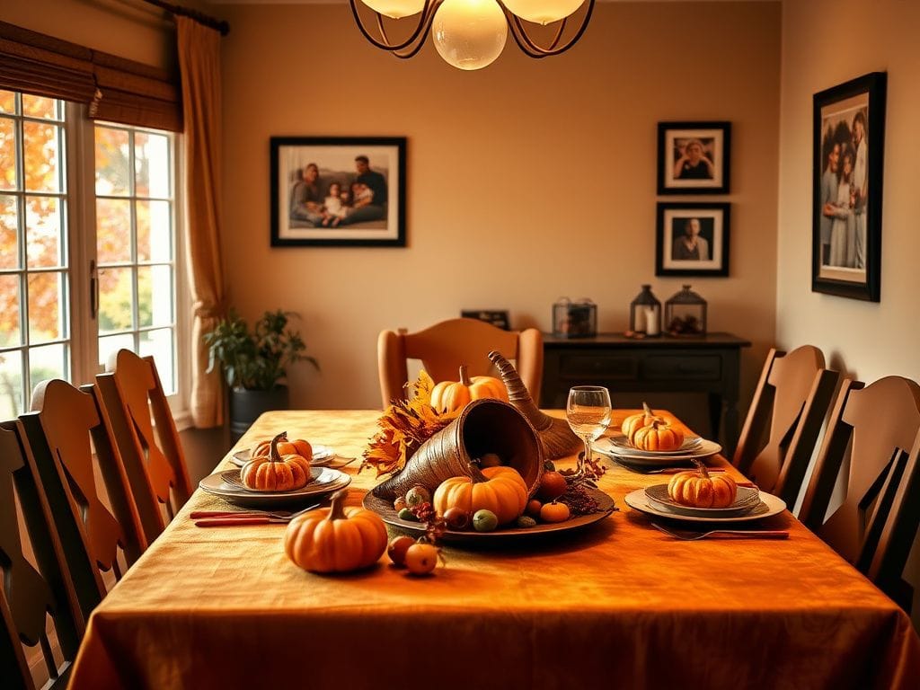 Flick International A beautifully set Thanksgiving table for a family gathering
