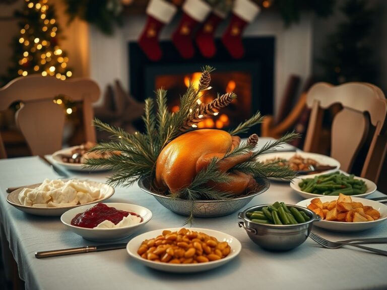 Flick International Cozy holiday dining table set for a festive dinner