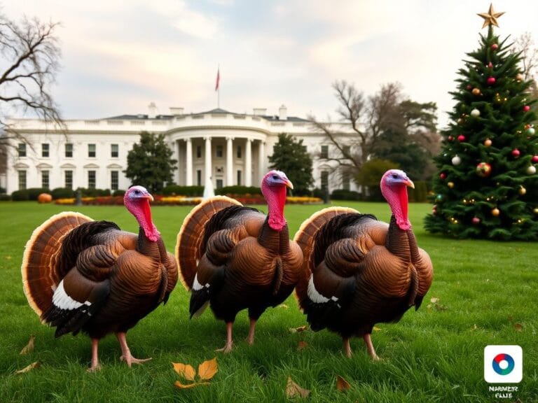 Flick International Majestic turkeys in the White House Rose Garden during Thanksgiving week