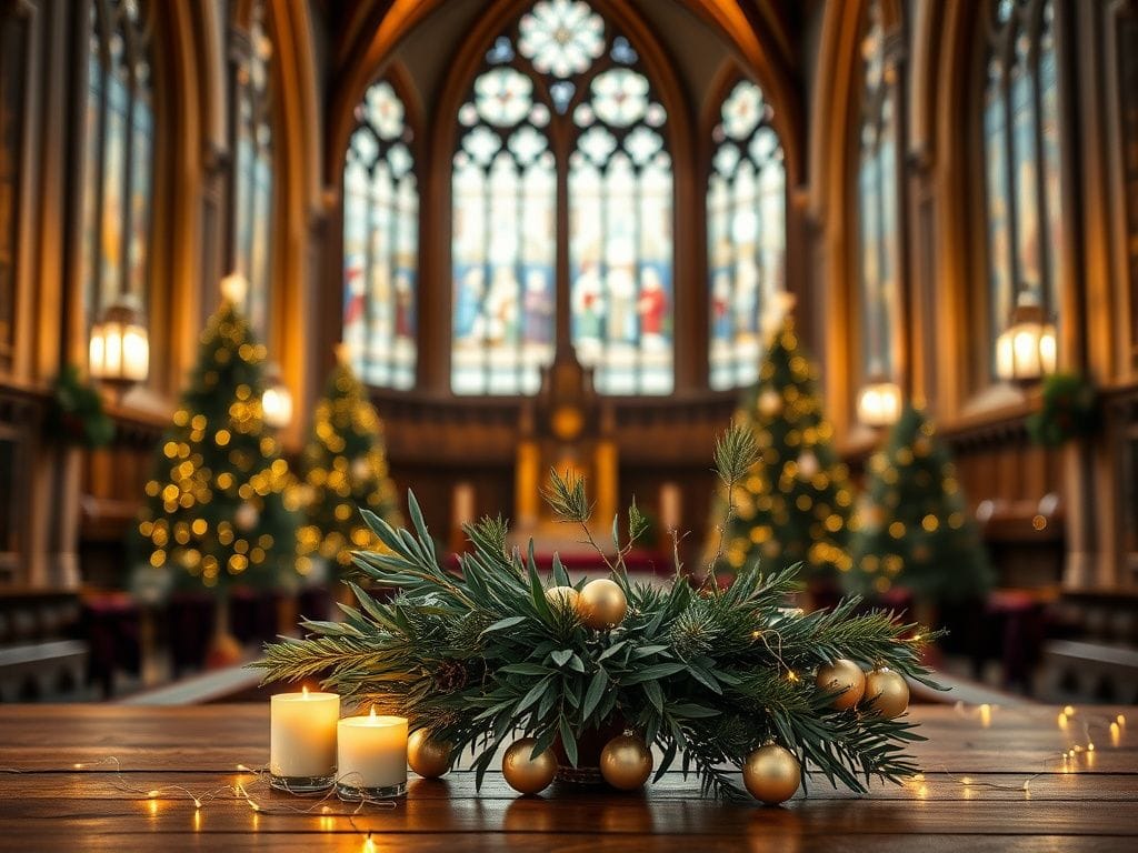 Flick International Elegant Christmas scene with olive branches symbolizing peace