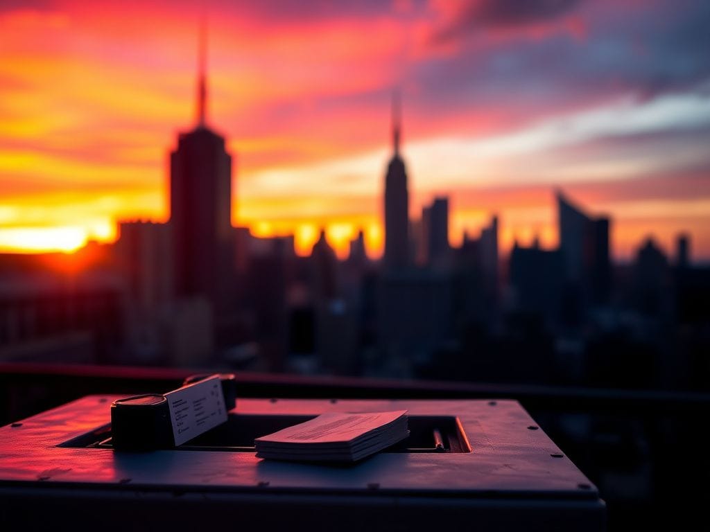 Flick International Close-up of an empty polling station in New York City highlighting a weathered voting booth