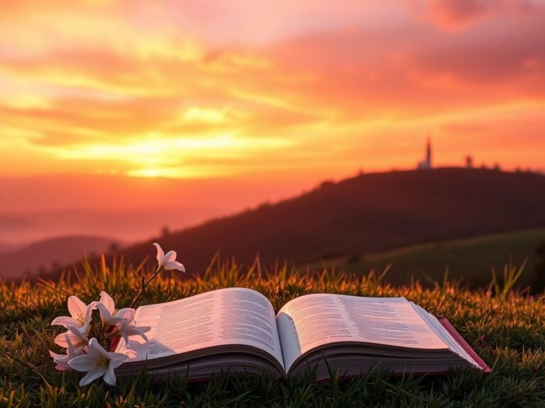 Flick International Serene landscape with an open Bible, symbolizing hope and prayer amidst a Nigerian backdrop