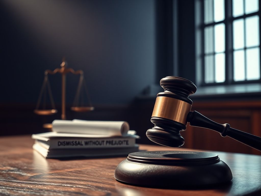 Flick International Judicial gavel striking a wooden bench in a dimly lit courtroom