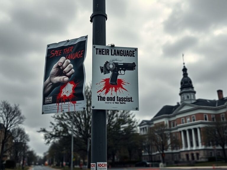 Flick International Graphic anti-fascist imagery near the University of Wisconsin campus