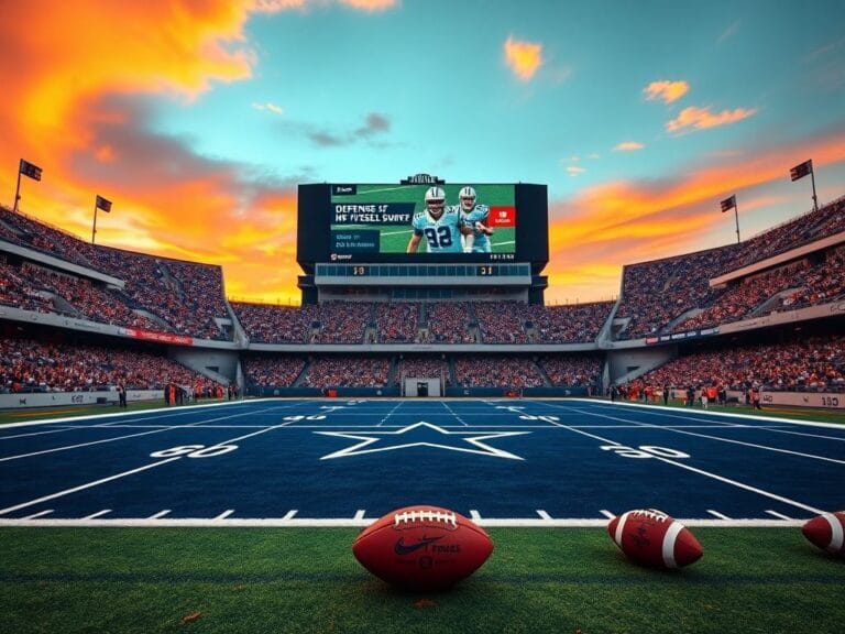 Flick International A vibrant football stadium scene depicting the Dallas Cowboys' colors.