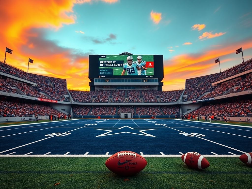 Flick International A vibrant football stadium scene depicting the Dallas Cowboys' colors.