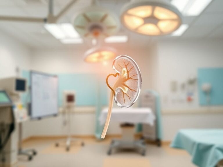 Flick International Serene hospital setting featuring a clear glass kidney symbolizing organ donation