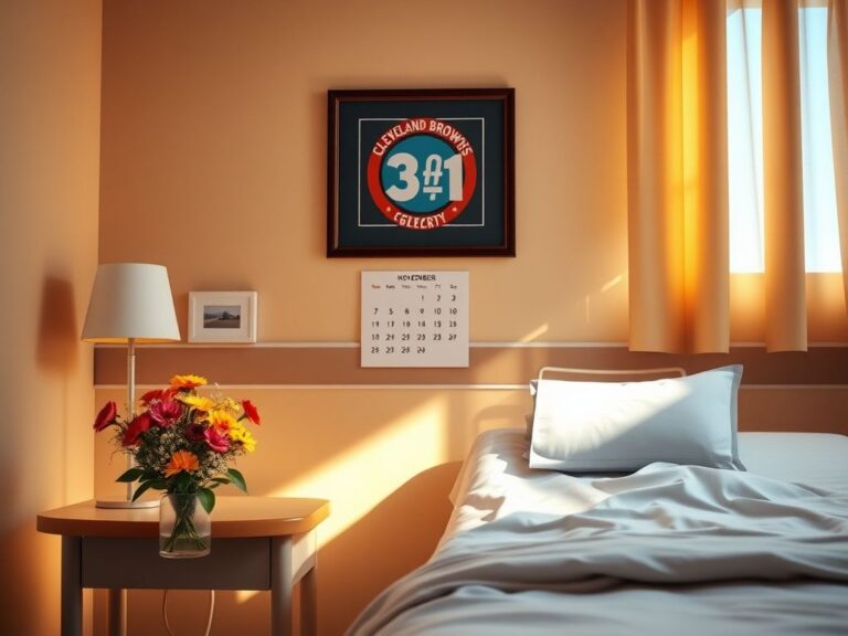 Flick International A serene hospital room symbolizing hope and recovery after Bernie Kosar's liver transplant