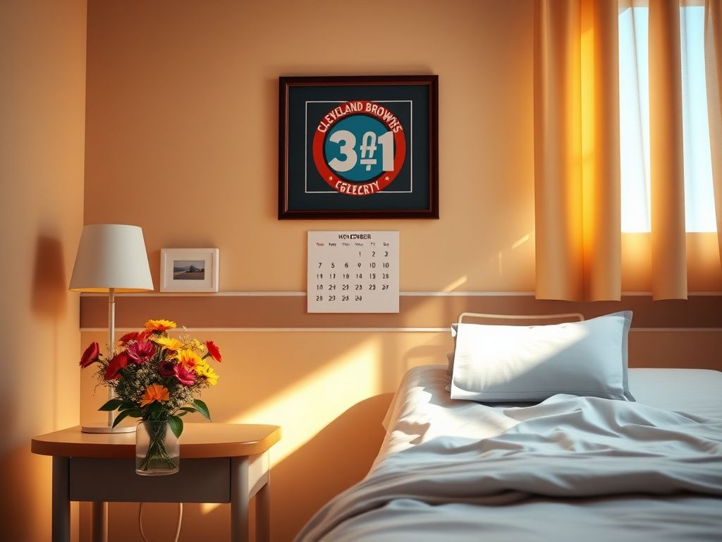 Flick International A serene hospital room symbolizing hope and recovery after Bernie Kosar's liver transplant