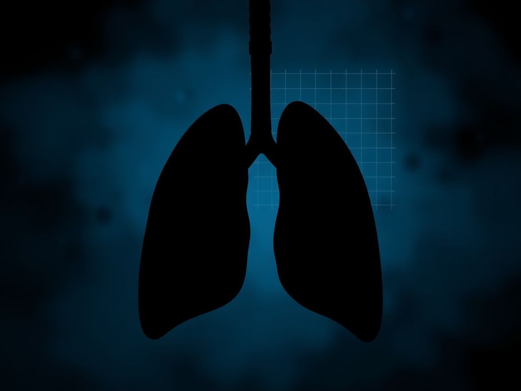 Flick International Abstract representation of lung cancer awareness with healthy lungs surrounded by fog