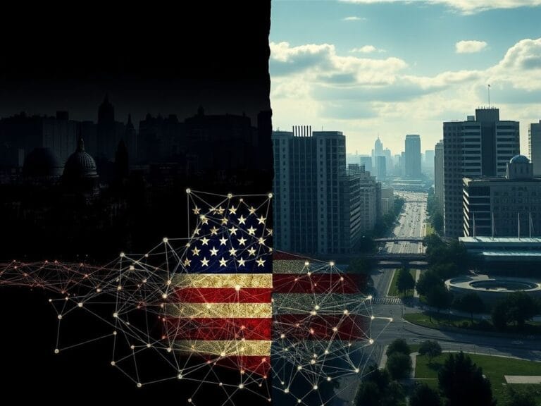 Flick International A visual representation contrasting chaos of instability with order of Western ideals