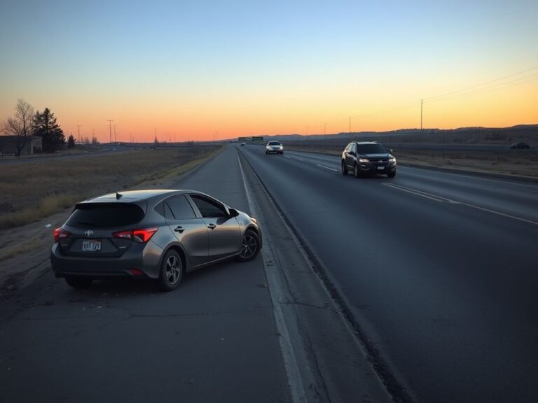 Flick International somber highway scene at Highway 83 depicting aftermath of tragic accident