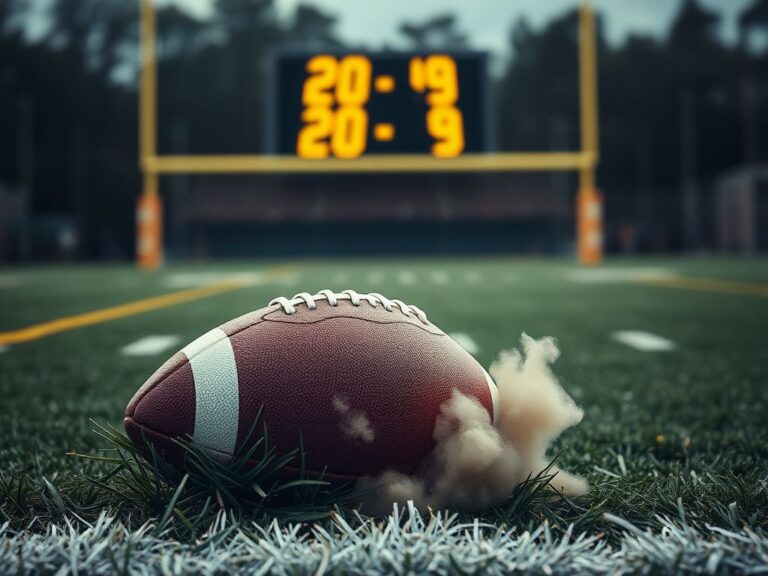 Flick International Close-up view of a football on the ground surrounded by grass, symbolizing a contentious game moment.