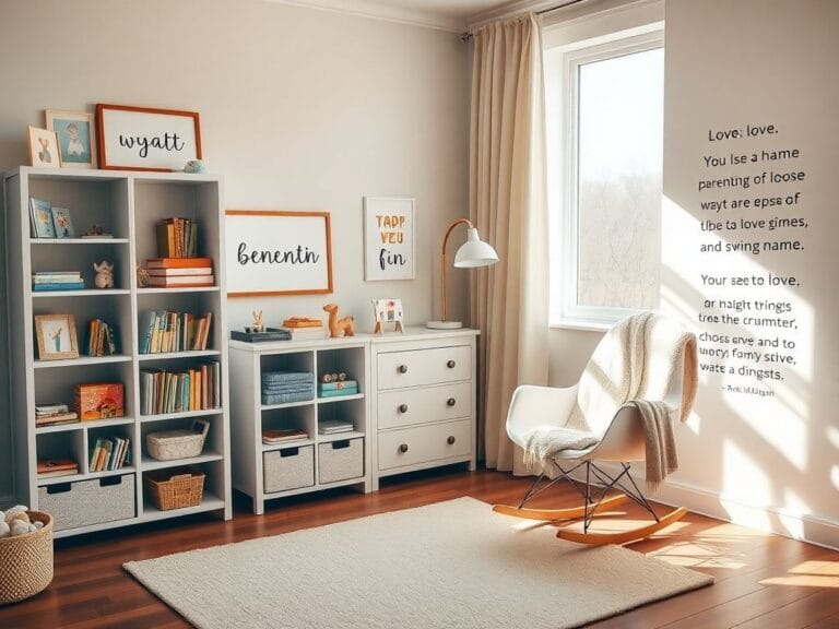 Flick International A cozy nursery corner with children's books and name art