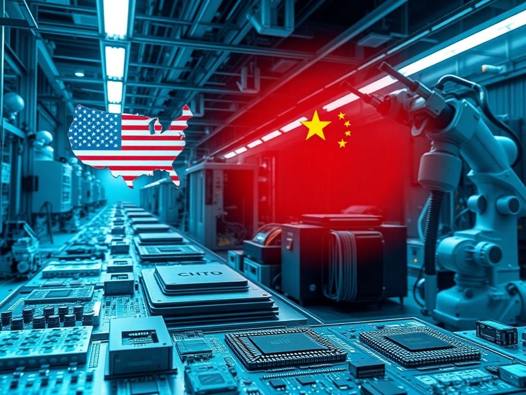 Flick International High-tech manufacturing facility showcasing advanced machinery and robotics assembling semiconductor components.