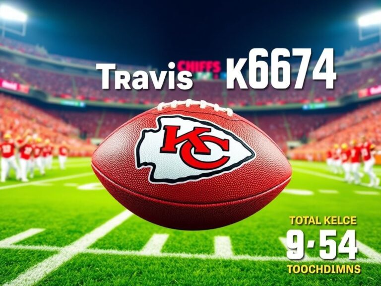 Flick International Close-up of a Kansas City Chiefs football with vibrant stadium backdrop