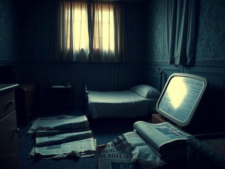 Flick International Dimly lit vintage 1970s apartment interior evoking a haunting atmosphere