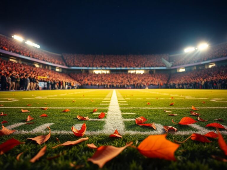 Flick International Dynamic scene of a football game featuring the Bengals and Ravens on Thanksgiving night with fans cheering in the stadium.
