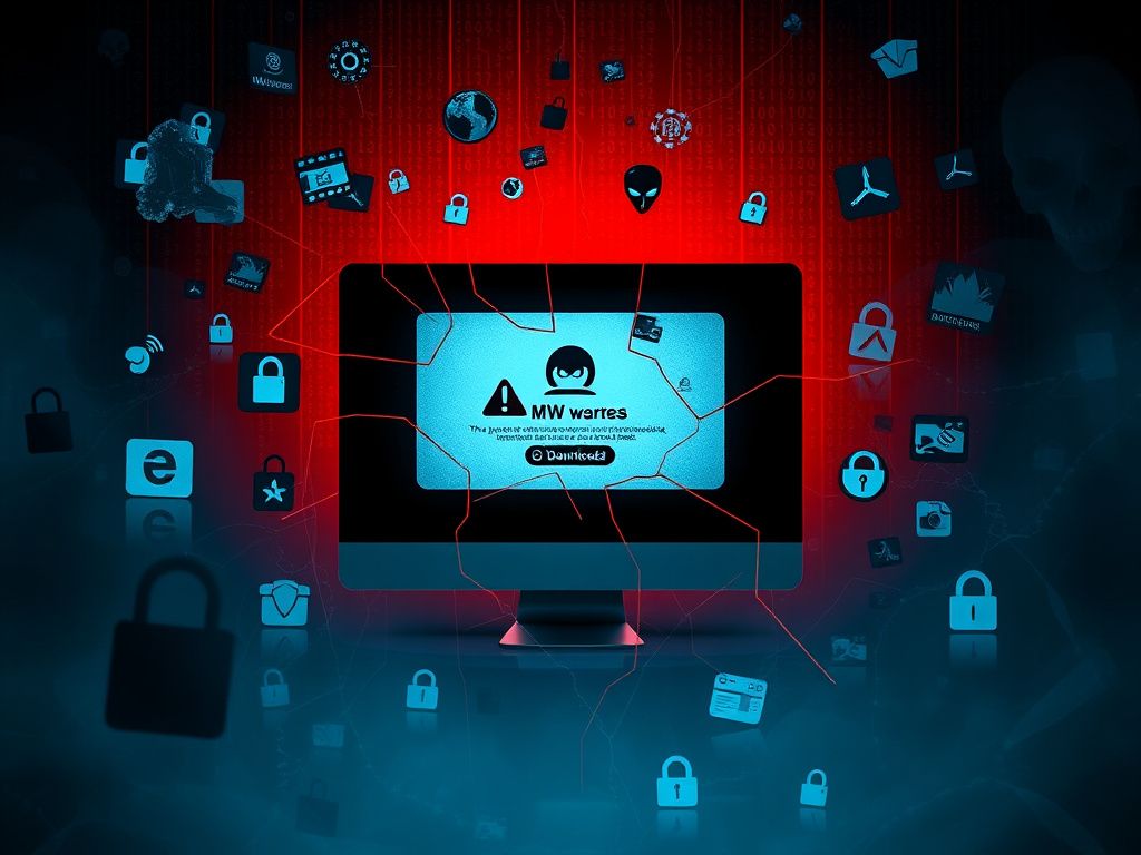 Flick International Cracked computer screen displaying malware threats related to fake software downloads