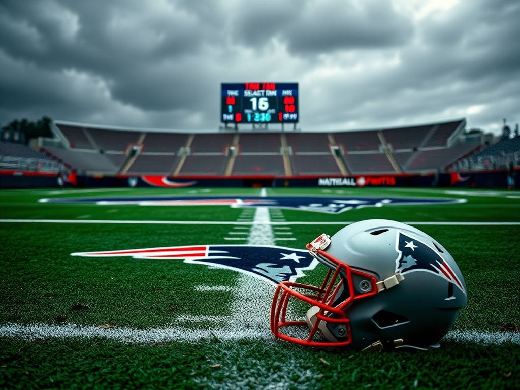 Flick International Close-up of a knee brace and helmet on a football field representing player injury