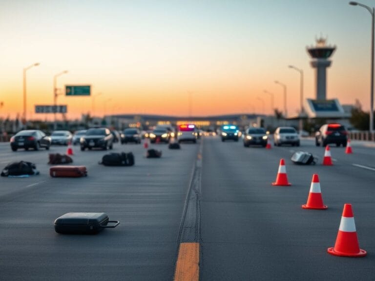 Flick International Abandoned vehicles and luggage outside LAX during Thanksgiving protests
