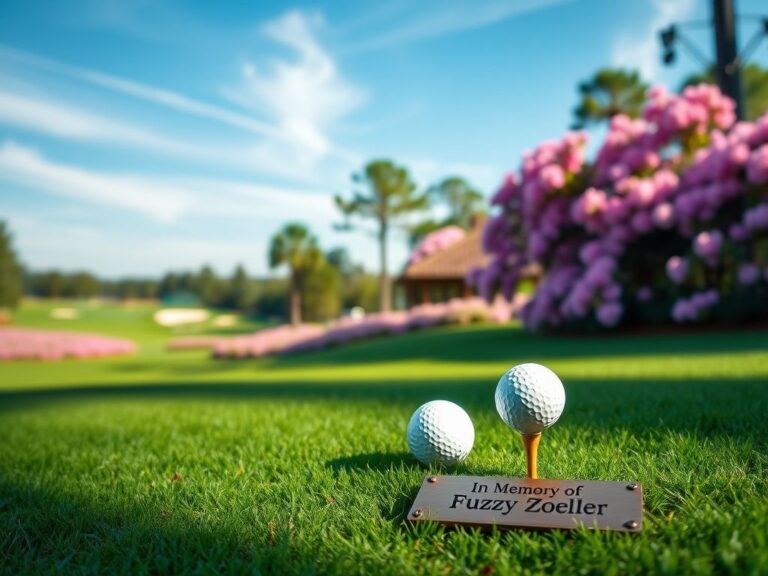 Flick International A serene view of Augusta National Golf Club with iconic azalea flowers in bloom