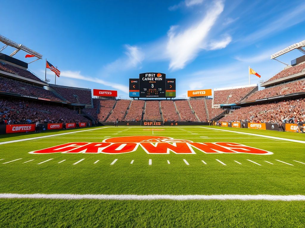 Flick International Vibrant football stadium scene showcasing Cleveland Browns logo and cheering fans