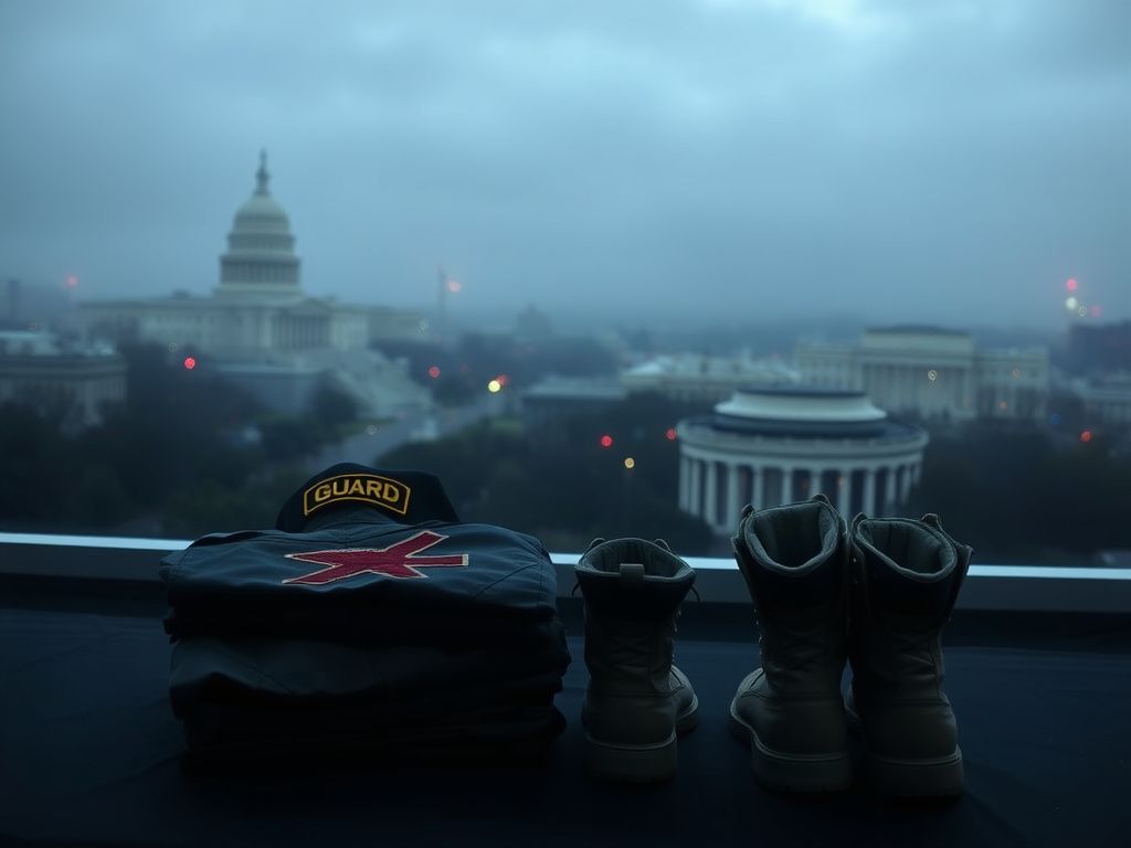 Flick International Panoramic view of Washington, D.C. featuring the U.S. Capitol and Lincoln Memorial shrouded in fog