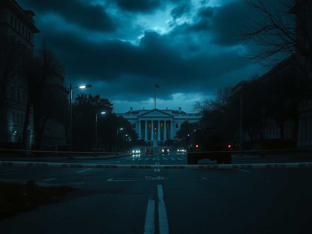 Flick International Aftermath of a nighttime shooting incident near a government building in Washington, DC