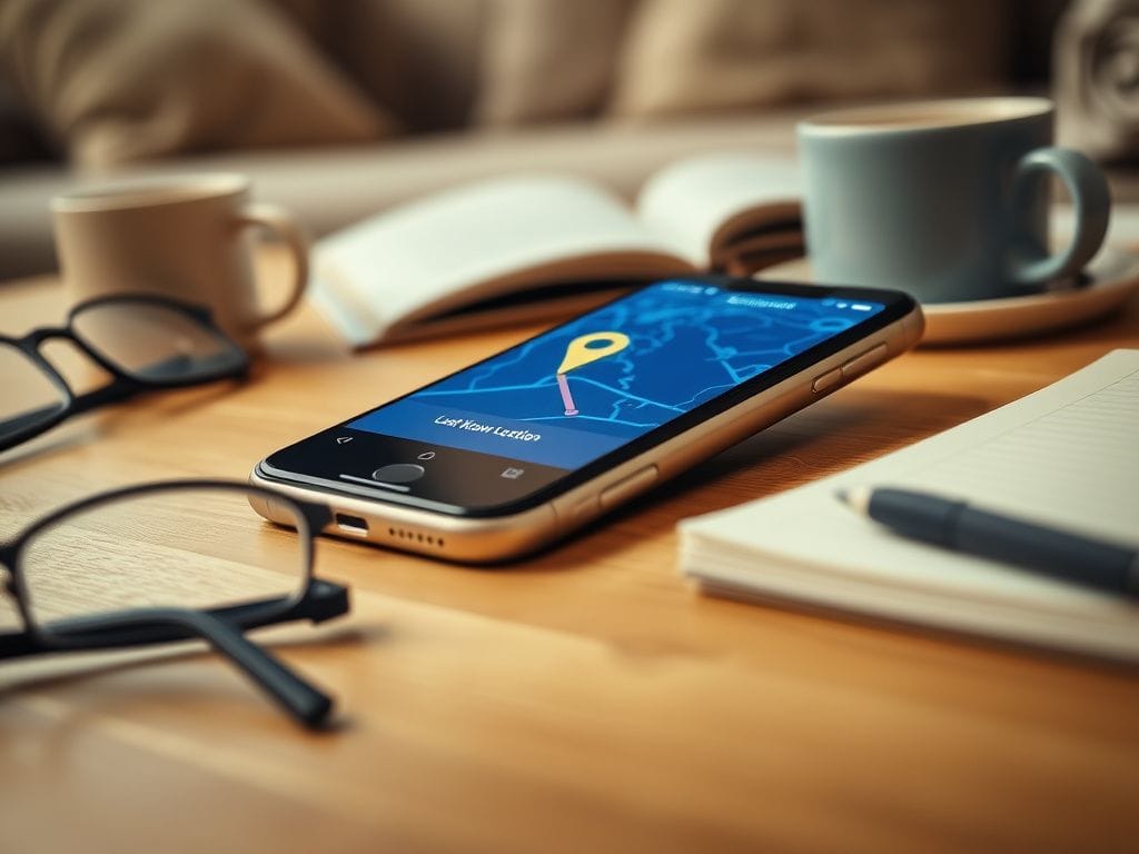 Flick International Close-up view of a smartphone displaying a glowing map interface to locate a lost device.