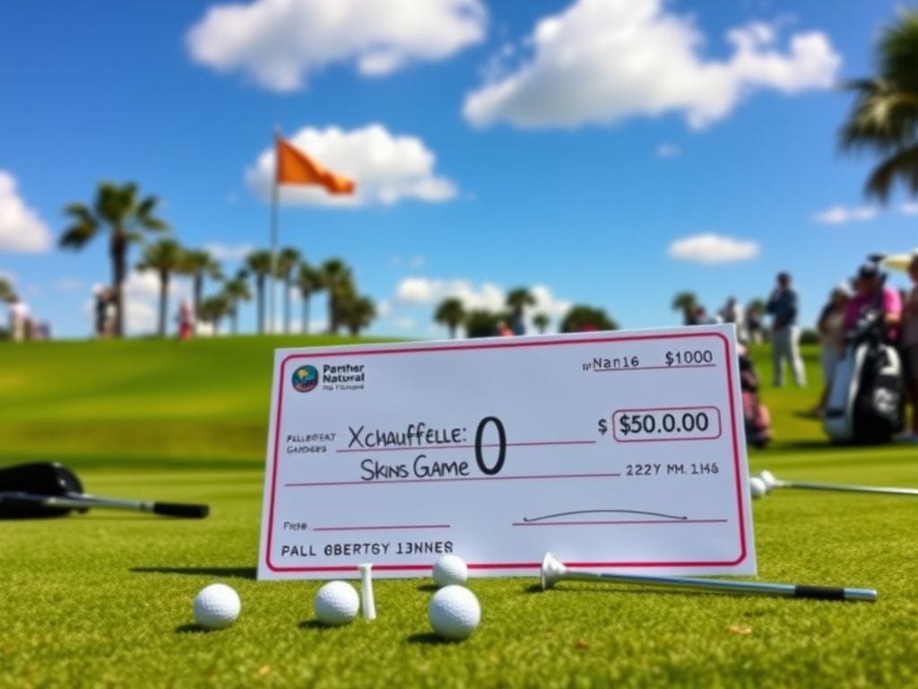 Flick International Giant check for $0 at Panther National during The Skins Game