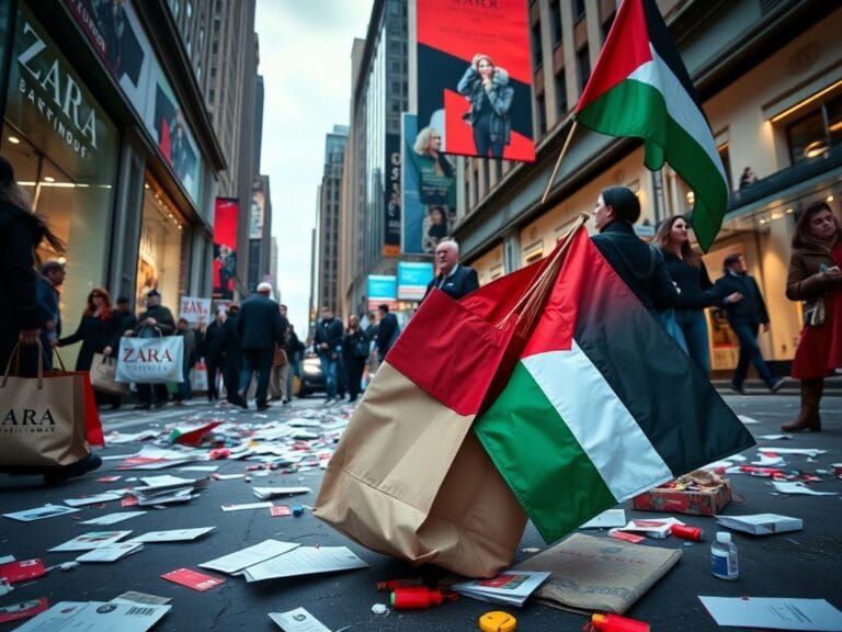 Flick International Pro-Palestinian protesters gather outside ZARA store in Manhattan on Black Friday