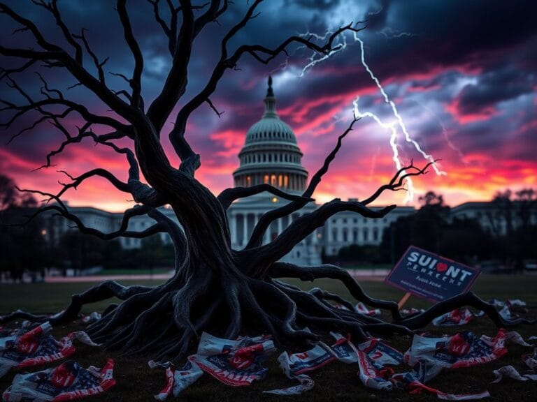 Flick International A darkened Capitol building surrounded by a fierce storm and ominous lightning