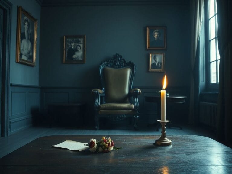 Flick International Antique chair in a dimly lit room symbolizing the weight of royal history