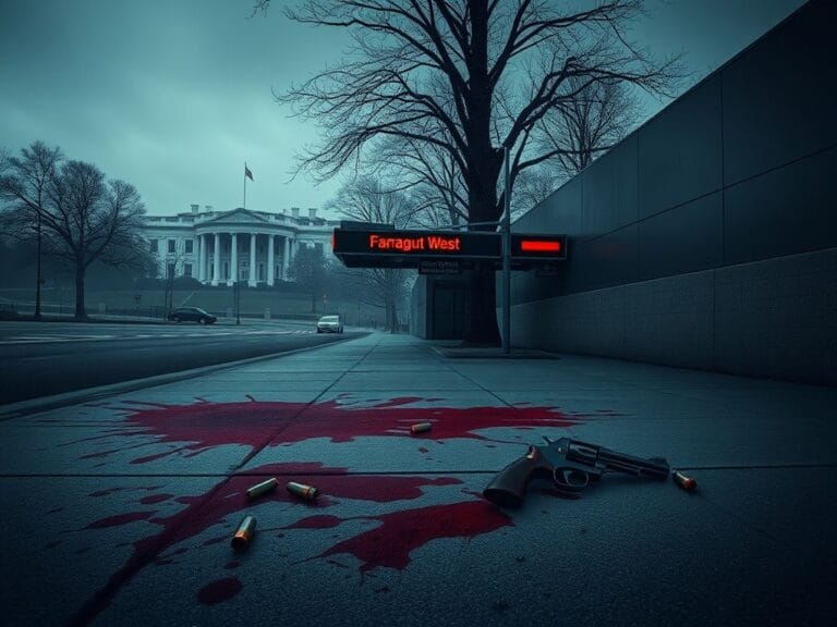 Flick International Blood-stained sidewalk near Farragut West Metro Station after National Guard shooting