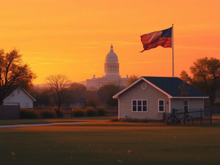 Flick International Serene Texas landscape with a family home symbolizing retirement