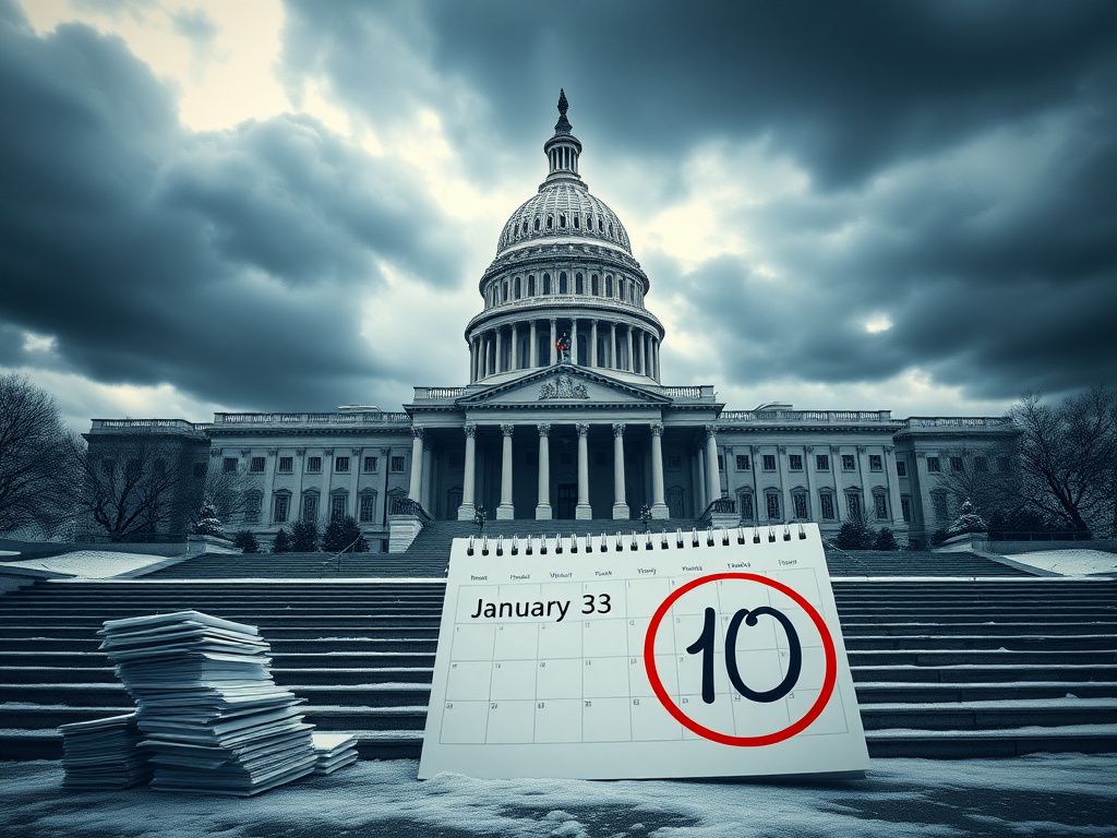 Flick International U.S. Capitol building under a wintery sky with storm clouds, symbolizing legislative urgency