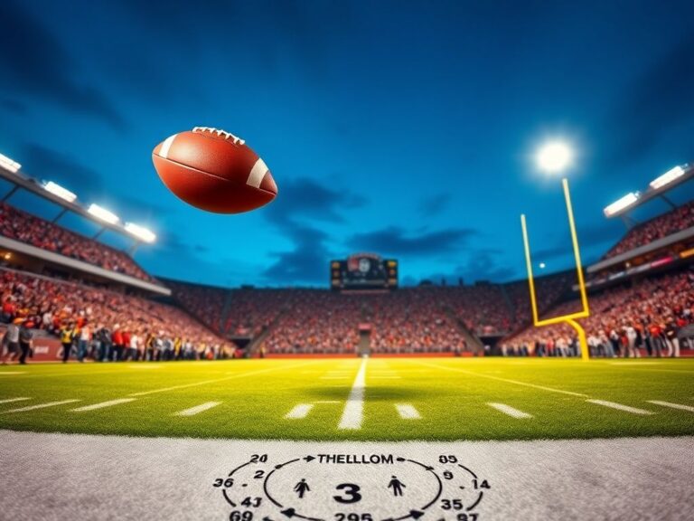 Flick International A football in mid-air during a night game at an American football stadium