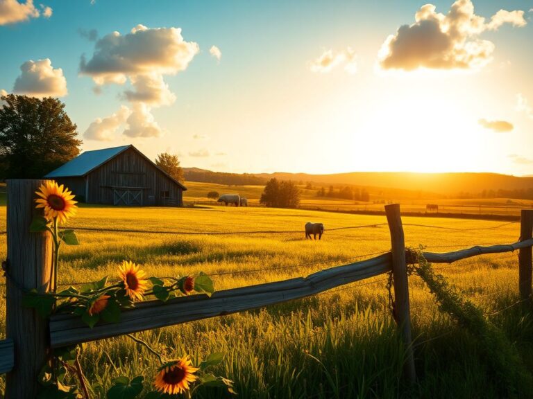 Flick International Serene Georgia farm landscape with lush green fields and rustic barn