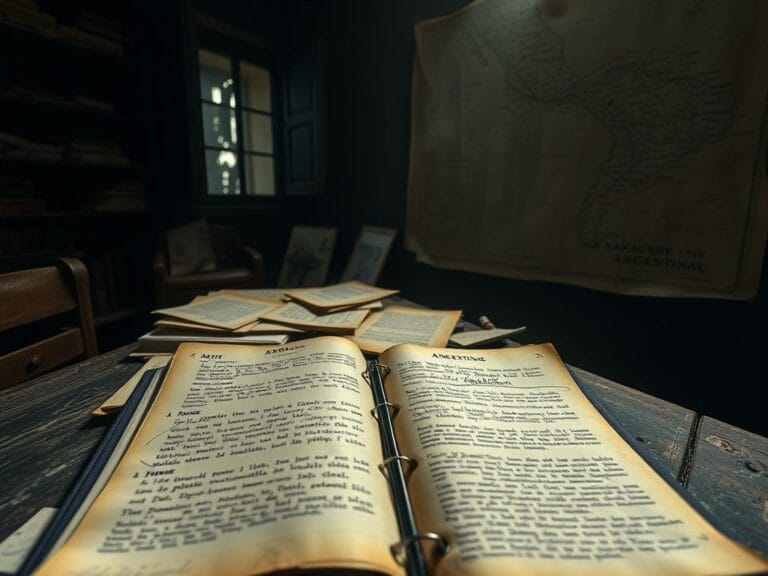 Flick International A dimly lit room with dusty documents about Josef Mengele