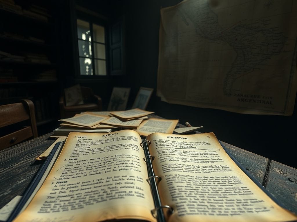 Flick International A dimly lit room with dusty documents about Josef Mengele